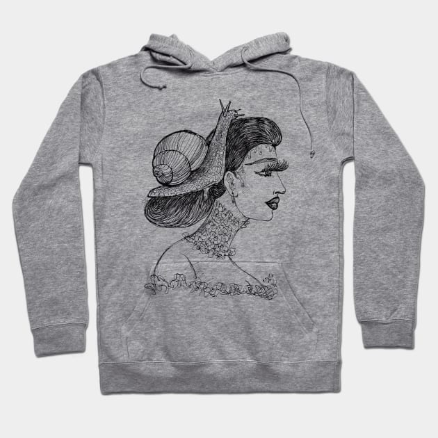 Snail Girl Hoodie by Anna Nadler Art